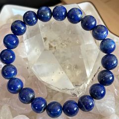 鑑別書付】極上 ラピスラズリ 13mm 大玉ブレスレット パイライト 1707 