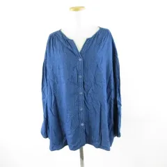 レプシィム ローリーズファーム LEPSIM LOWRYS FARM シャツ 長袖 デニム地 青 F *T545