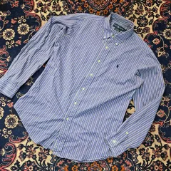 ポロラルフローレン ヴィンテージ ボタンダウン パープル ストライプ シャツ