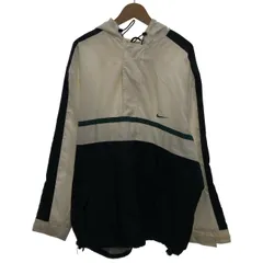 【中古】　NIKE　アノラックパーカー　ウインドブレーカー　プルオーバー　フード　ハーフジップ　無地　ワンポイント　スウッシュ　刺しゅう　スポーツ　古着　/7070