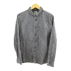 エレメント ELEMENT ボタンダウンシャツ 長袖 総柄 グレー M *T50