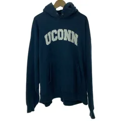 【中古】　Champion　パーカー　00s vintage　00年代　OLD　長袖　プルオーバー　トップス　裏起毛　プリント　カレッジ　コネチカット大学　オーバーサイズ　アメカジ　古着　/4393