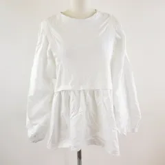 アメリカンホリック AMERICAN HOLIC カットソー コンシャススリーブティアードカットプルオーバー 長袖 オフホワイト 白 L *T436