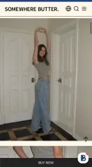 サムウェアバター Fresh Wide Denim Pants - Light Blu