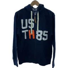 【中古】　TOMMY HILFIGER　ジップアップパーカー　フード　フルジップ　裏毛　プリント　インポート　古着　/7065
