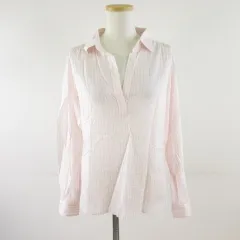 クミキョク 組曲 KUMIKYOKU シャツ ブラウス 長袖 スキッパー ストライプ ピンク 白 2 *T375