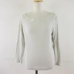 グリーンレーベルリラクシング ユナイテッドアローズ green label relaxing ニット セーター 七分袖 リブ ラメ ライトグレー *T351