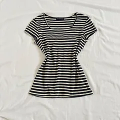 TOMORROWLAND ボーダーTシャツ 半袖 コットン シンプル ホワイト×ネイビー