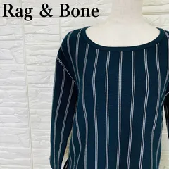 rag & bone NEW YORK（ラグアンドボーン） シルク混 ストライプ 長袖ニット S ネイビー レディース【051】のサムネイル