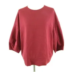 アウィーエフ AuieF カットソー 七分袖 赤 38 *T338