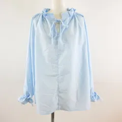 O.S.K カットソー ブラウス 長袖 オーバーサイズ 水色 アイスブルー F *T520
