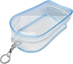 B-magasin 推し活 クリア ケース ぬいポーチ ぬいぐるみ フィギュア 360度 映え 持ち運び 小物 化粧品 (ブルー)