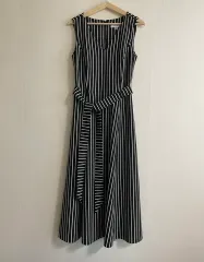 (ほぼ新品)カルバン・クライン ストライプ ロング ワンピース