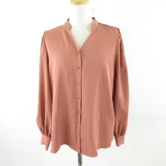 N.Natural Beauty Basic N.ナチュラルビューティーベーシック シャツ ブラウス 長袖 ピンク M *T153のサムネイル