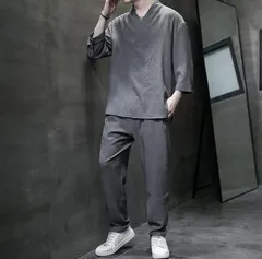 メンズ 冷感 ルームウェア セットアップ 五分袖 アイスシルキー 薄手 軽量 2点セット ルーズフィット 春夏 部屋着