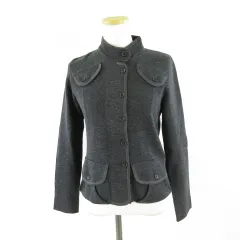 ギャバジンケーティー Gabardine K.T ニットカーディガン ジップアップ 長袖 グレー 9 *A871