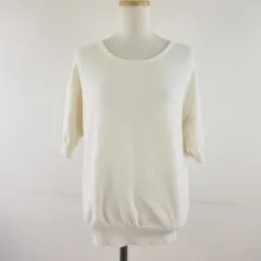 N.Natural Beauty Basic N.ナチュラルビューティーベーシック ニット セーター 五分袖 オフホワイト 白 M *T753