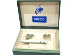 ケンゾー ネクタイピン カフスボタン セット ■ シルバーカラー メンズ アクセサリー ヴィンテージ KENZO □８C
