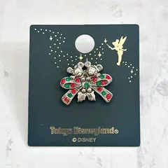東京ディズニーランド ミッキー ミニー クリスマス リボン ピンバッジ ブローチ