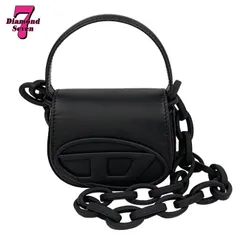 【中古】DIESEL ディーゼル 2way 1DR XS チェーンショルダー ロゴポーチ X08709 P6248 ブラック レザー カバン ミニバッグ マイクロバッグ ハンドバッグ 黒 レディース