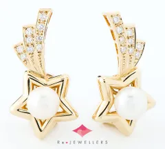 ディオール 星 7.5mm アコヤ真珠   イヤリング