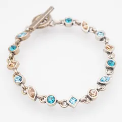 V058 カラーストーン風 M4M刻印 ブレスレット ミックスカラー デザイン