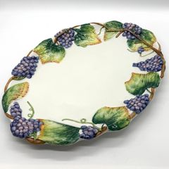 大皿 ブドウ装飾の陶器 仕切りプレート - メルカリ