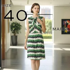 MARNIマルニ イタリア製 シルク100% 幾何学模様 ノースリーブ リゾートワンピース 40(M) 緑グリーン 【古着】【中古】【送料無料】のサムネイル