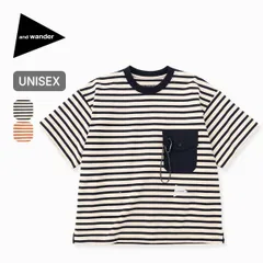 【新品】and wander アンドワンダー ストライプポケットSS T 5746184310のサムネイル
