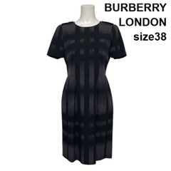 BURBERRY LONDON 】半袖ワンピース ブラック／40 - メルカリ