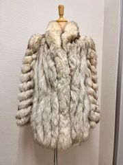 Emba ブルーフォックス 毛皮コート ショート丈 11号 ホワイト系 肉厚
