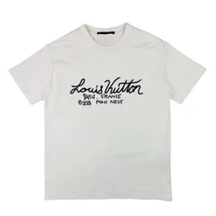 良品★LOUIS VUITTON★ルイヴィトン・メンズ インサイドアウト エンブロイダリー ブランドロゴ刺繍 反転ブランドロゴワッペン付き コットン クルーネックTシャツ (XS/S相当) イタリア製 メンズトップス 春夏服 ブランドTシャツ カジュアルのサムネイル