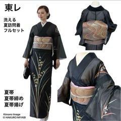東レ　夏着物　絽　訪問着　フルセット　夏帯　夏帯締め　夏帯揚げ　たとう紙 東レ 夏着物 絽 訪問着 フルセット 夏帯 夏帯締め 夏帯揚げ たとう紙
