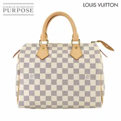 美品 ルイ ヴィトン LOUIS VUITTON ダミエ アズール スピーディ 25 ハンド バッグ N41534 ホワイト ゴールド 金具 Speedy 25 90317153のサムネイル