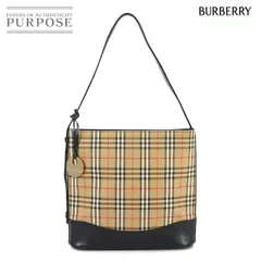 バーバリー BURBERRY ノバチェック ワンショルダー バッグ キャンバス レザー ベージュ ブラック Shoulder Bag 90318013