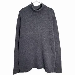 90年代 DKNY ダナキャランニューヨーク ロールネック コットンニットセーター 無地 ブラック(メンズ L)中古 古着 X7394のサムネイル
