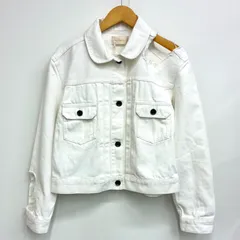 【シールーム・リン SeaRoomlynn】新品未使用！カットワークデニムジャケット F ホワイト