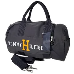 B-20 タグ付き TOMMY HILFIGER トミーヒルフィガー ミニボストンバッグ ショルダーバッグ チャコールグレー ロゴ 522-6-260330 60-14