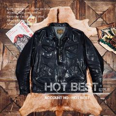 ア*キ様 【所ジョージ着用】LEATHER BOMU レザージャケット 馬革 黒 