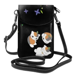 新品 夏目友人帳ニャンコ先生猫 スマホポーチ本革 ショルダーバッグ 薄い レディース メンズミニポーチ 人気 財布 斜め掛け バッグ 高い19cm*幅12.5cm*厚4cm