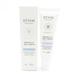 美品 ETVOS エトヴォス ミネラルUVアクアセラム 日焼け止め 化粧下地 30g トーンアップホワイト 残量多 BU6680J1