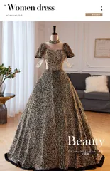 ロングドレス パーティードレス イブニングドレス 司会用 ステージ用 レディース 上品 華やか 高級感 きれいめ スパンコール スクエアネック 半袖 編み上げ 中腰 プリンセスライン ロング丈 発表会 演奏会 お呼ばれ 特別な日 フォーマル ドレス S-3XL