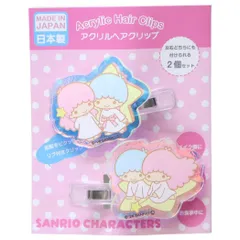 【メール便】リトルツインスターズ ヘアアクセ オーロラアクリルヘアクリップ サンリオ JUNKADO 前髪クリップ キャラクター グッズ 