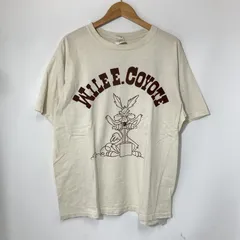 BACKDROP バックドロップ 別注 ワイリー・コヨーテ Tシャツ 半袖 ルーニー・テューンズ カットソー クルーネック プリント ロゴ アメカジ メンズ Lサイズ アイボリー トップス A16216◆のサムネイル