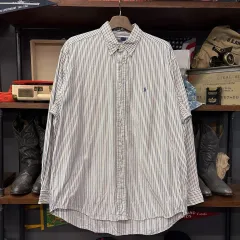 90s ポロ ラルフローレン マルチカラー ストライプ オックスフォード シャツ N1101