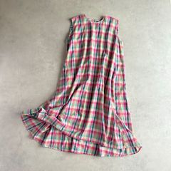 TELA ノースリーブ ワンピース ロング丈 タータンチェック柄 サイズ42 