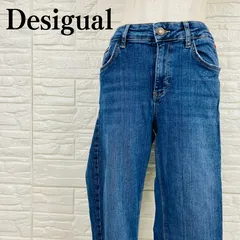 Desigual(デシグアル) インディゴブルー ハート刺繍 スキニーデニム ストレートジーンズ ウォッシュ加工 レディース 40(Mサイズ相当)のサムネイル