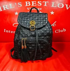 メトロシティ ヴィンテージ y2k シグネチャー ロゴ キルティング ゴールド 装飾 バックパック