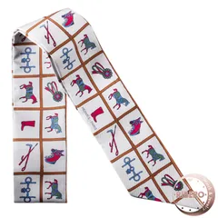 【未使用】HERMES エルメス ツイリー Couvertures et Tenues de Jour 馬着 061356S 23 2022AW スカーフ シルク silk ホワイト ピンク【中古】