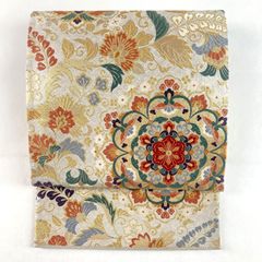 V3470 ○高級 正絹 唐織 六通 袋帯 華文 花文 - メルカリ